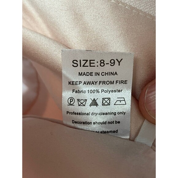 Girls Lace Gold Formal Sleeveless Maxi Gown Ages 8-9 - Picture 7 of 7